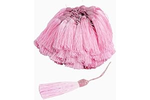 MSCFTFB 50 Pieces Tassel Bookmark with Loop,Tassels for Crafts,Decorative Tassel for Keychain Jewelry Making Curtain Blanket Graduation Decoration Wedding Favors (Pink)