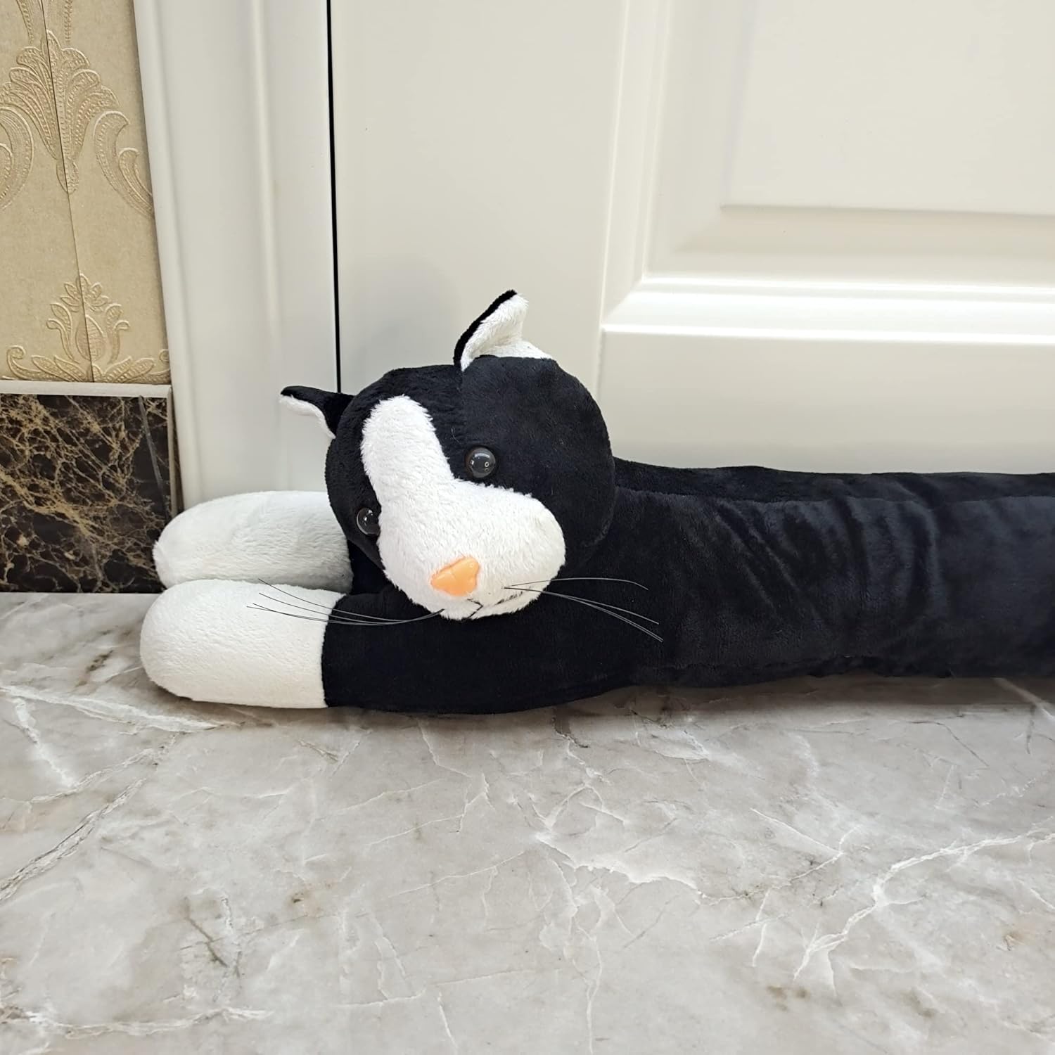 Draft Stoppers - Dewarfami Animal Fabric Under Door Draft Stopper Weather Stripping Sound Proof Bottom Seal Heavy Duty Reduce Noice (Cat)