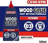 Evo-Stik Exterior Wood Glue 500ml D3 Weatherproof Fast Setting Clear Dry view 2