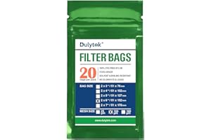 Dulytek Premium Nylon 20 Pcs Filter Bags, 100 Micron, 2" x 6", Double-Stitching, Zero Blowouts, Made in The USA