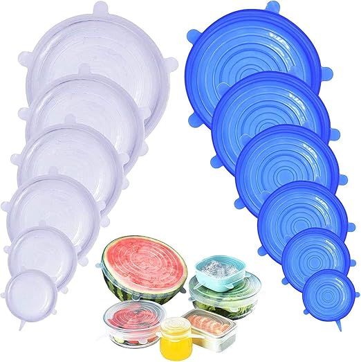 DigHealth Silicone Stretch Lids, 12 Pack of Silicone Food Covers, BPA
