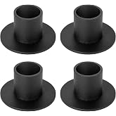 4Pcs Black Retro Candle Holders, Candlestick Holder | Simple Modern Design,Fits Perfectly In Most Standard Candlestick or Taper Candles,Farmhouse Wedding Housewarming Decor Gifts