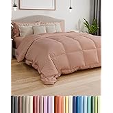 Twin Size, Mauve Alternative Down Comforter - Warm, Lightweight & Breathable Hotel Quality Bedding Set for Men, Women, Kids and Teens - All Season Oversized Cooling Microfiber Duvet Insert Comforter