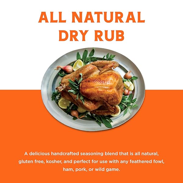 FIRE & FLAVOR TURKEY PERFECT NATURAL DRY RUB – TURKEY AND CHICKEN SEASONING – HERBS, SPICES & SEASONINGS – SEASONINGS FOR COOKING – 8OZ.