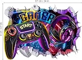 decalmile Large 3D Gaming Wall Stickers Controller Joystick Wall Decals view 4