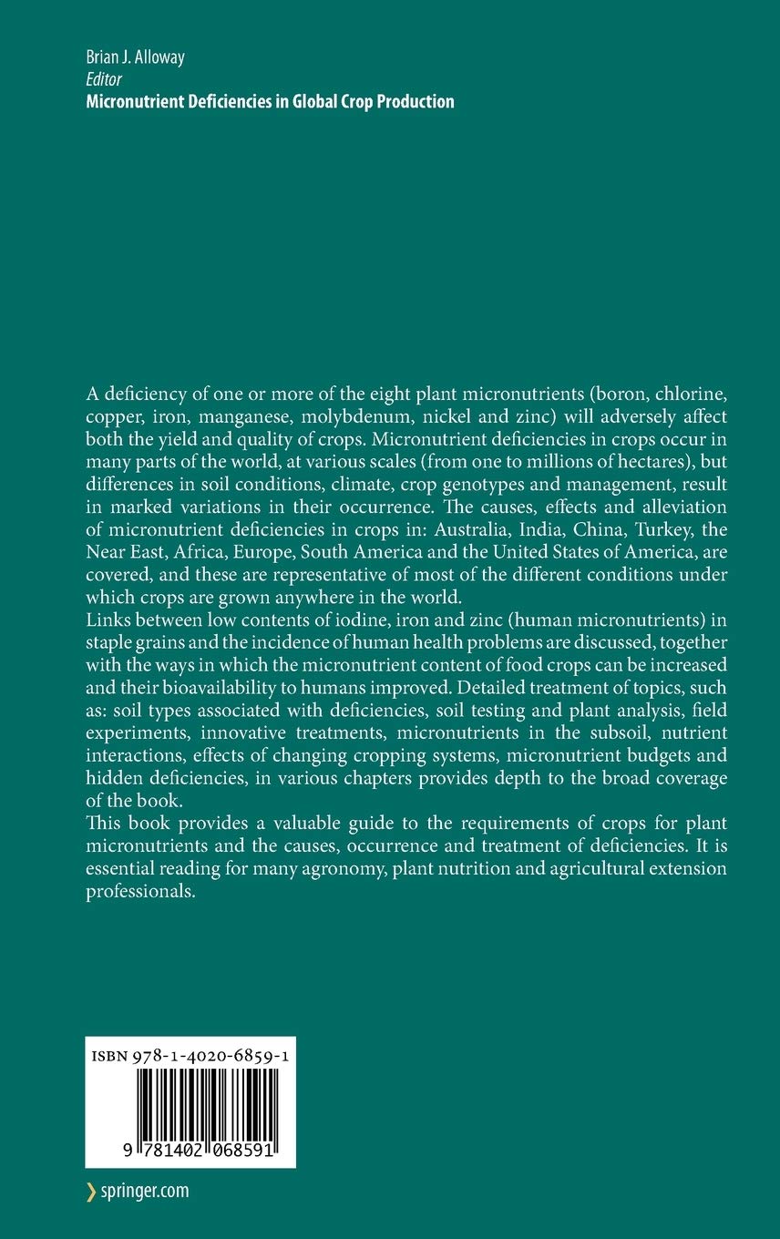 Micronutrient Deficiencies In Global Crop Production Amazon De Alloway Brian J Fremdsprachige Bucher