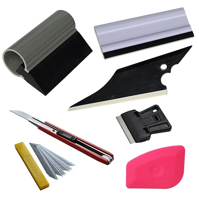 Ehdis 6 in 1 Auto Tönungs Tools Kit für das Auto Tonung Andrückrakel Scraper Application Installation Set