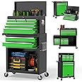 On Shine 8 Drawer Rolling Tool Chest, Large Capacity Rolling Tool Box with Wheels, Locking Mechanical Tool Chest, Portable Tool Box with Sliding Drawers,Metal Tool Box for Garage Workshop（Black Green）