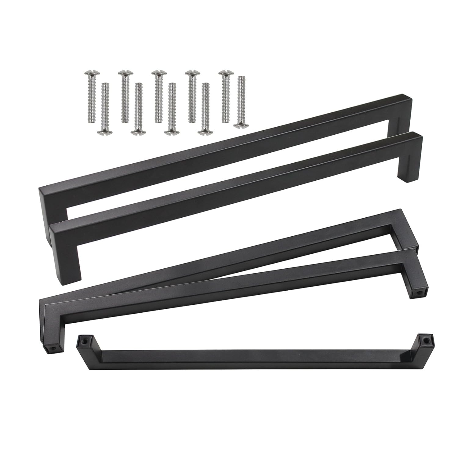 Best Black Square Bar Cabinet Handle 10Inches 10Pack