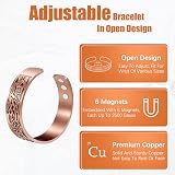 Jeracol Copper Magnetic Bracelet for Men Women 6 Magnets Adjustable Cuff Box view 3