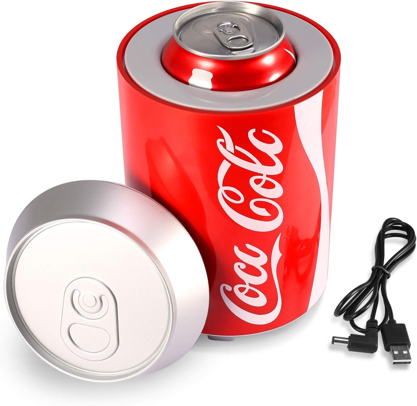 Single Can USB Desk Fridge Beverage Chiller – Thermoelectric 1 Can Countertop Mini Refrigerator Cooler for Home Office Travel PC Laptop Vehicle Car