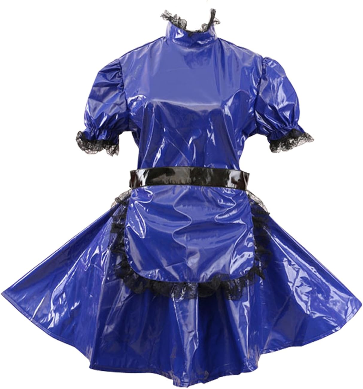 GOceBaby Sissy Maid PVC Blue Dress Lockable Uniform Clothing