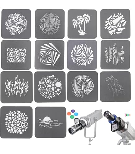 18 Piezas De Kit De Gobos Redondos Para Snoot óptico, Patrones De Placa Metálica De 66 Mm / 2.6 Pulgadas Para Accesorio De Foco Compatible Con Godox BFP/OT1/OT1 Pro/II/Westcott Optical Spot/Aputure