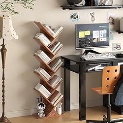 SHEEPAM 10 Tier Tree Book Shelf, Floor Standing