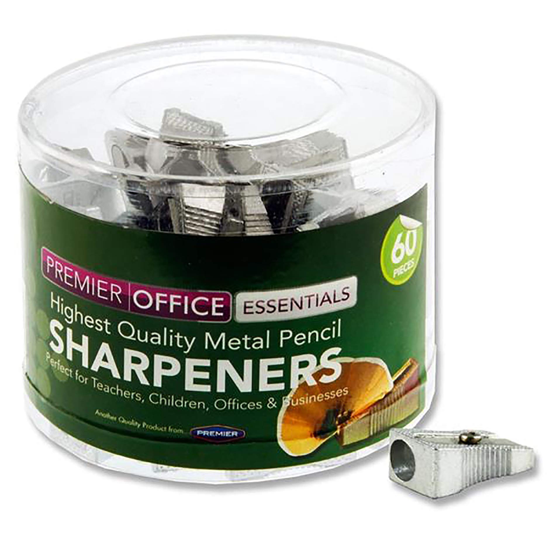 Premier Stationery Metal Single Hole Pencil Sharpener (Pack of 60)