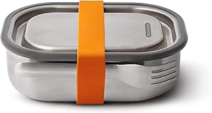 Black+Blum Stainless-steel Lunch Box | Leak-proof Oven Safe Plastic Free Meal Prep Lunch Food Container, Orange, 1000ml / 34 fl oz