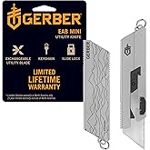 Gerber EAB Utility Knife, EDC Pocket Knife, Replaceable Blade, Mini Silver | Replaceable razor blade, clips to pocket or keychain, retractable box cutter, EDC gear, lightweight, gifts for men