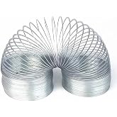 Yoqanr Metal Wave Form Spring Toy, Classic Physics Toy - 4" Unstretched Length x 3.15" Diameter, Magic Coil Metal Slinky Stress Relief Classic Mini Kids Toy, Extra Long(Silver)