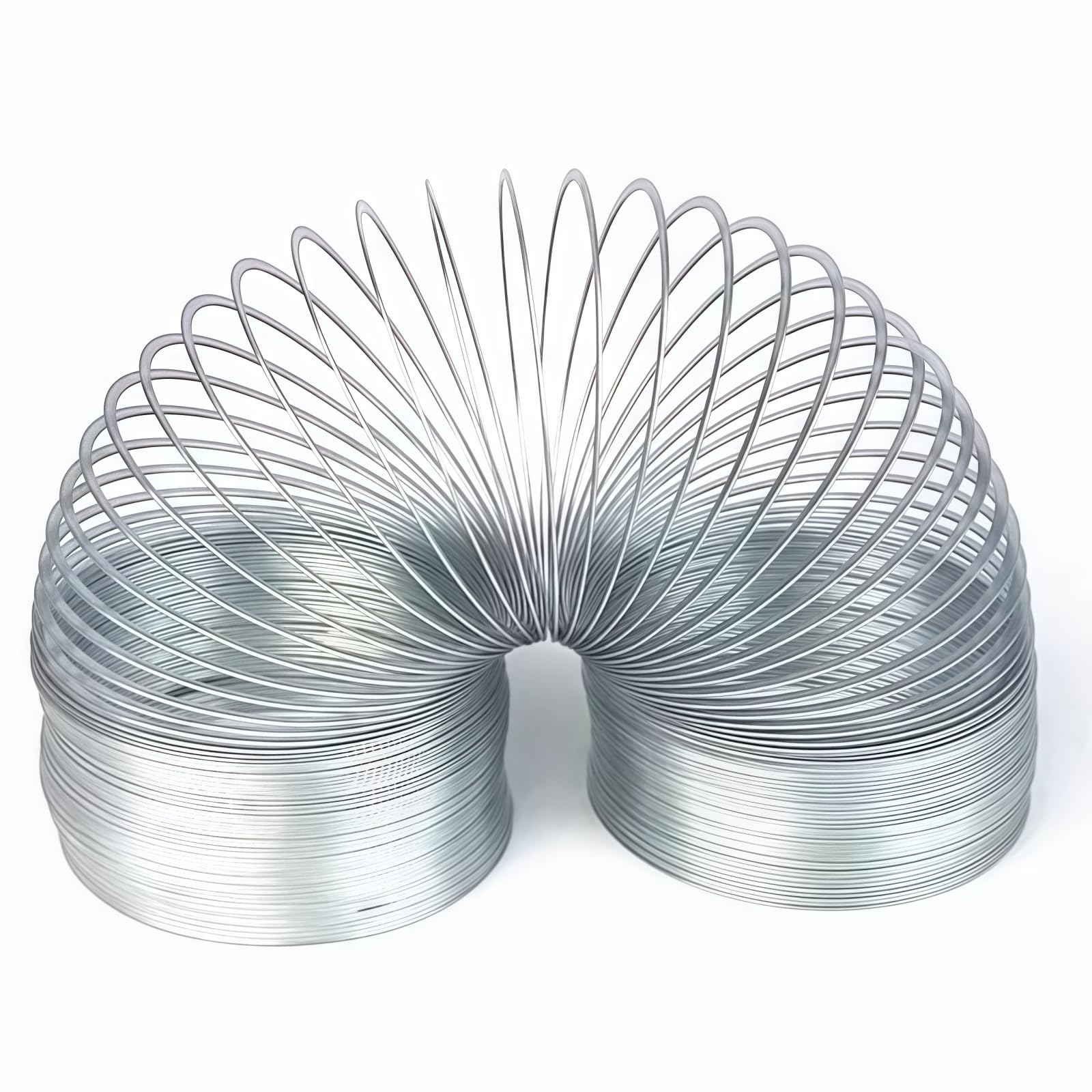 Photo 1 of **tangled*Yoqanr Metal Wave Form Spring Toy, Classic Physics Toy - 4" Unstretched Length x 3.15" Diameter, Magic Coil Metal Slinky Stress Relief Classic Mini Kids Toy, Extra Long(Silver)