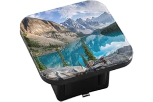 Swono Mountain Lake Receiver Hitch Cover Beautiful Nature Rocky Mountains Lake Winter Standard 2" Trailer Hitch Receivers Compatible with Most Models Hitch Receivers Plug for Boys Girls