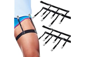 ANGREEL Men's Shirt Stays for Keep Shirt Tucked In, Adjustable Elastic Shirt Garters for Men Military Police Shirts Holder