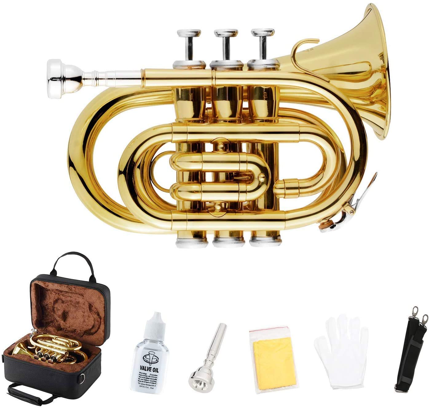 EastRock Colourful Pocket Trumpet (gold)