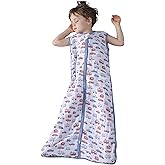 TADO MUSLIN Baby Sleep Sack 2-4 T Baby Wearable Blanket 100% Organic Cotton 0.5 TOG Toddler Sleep Sacks 2‑Way YKK Zipper Soft 4 Layers Muslin 2T 3T 4T Car Truck