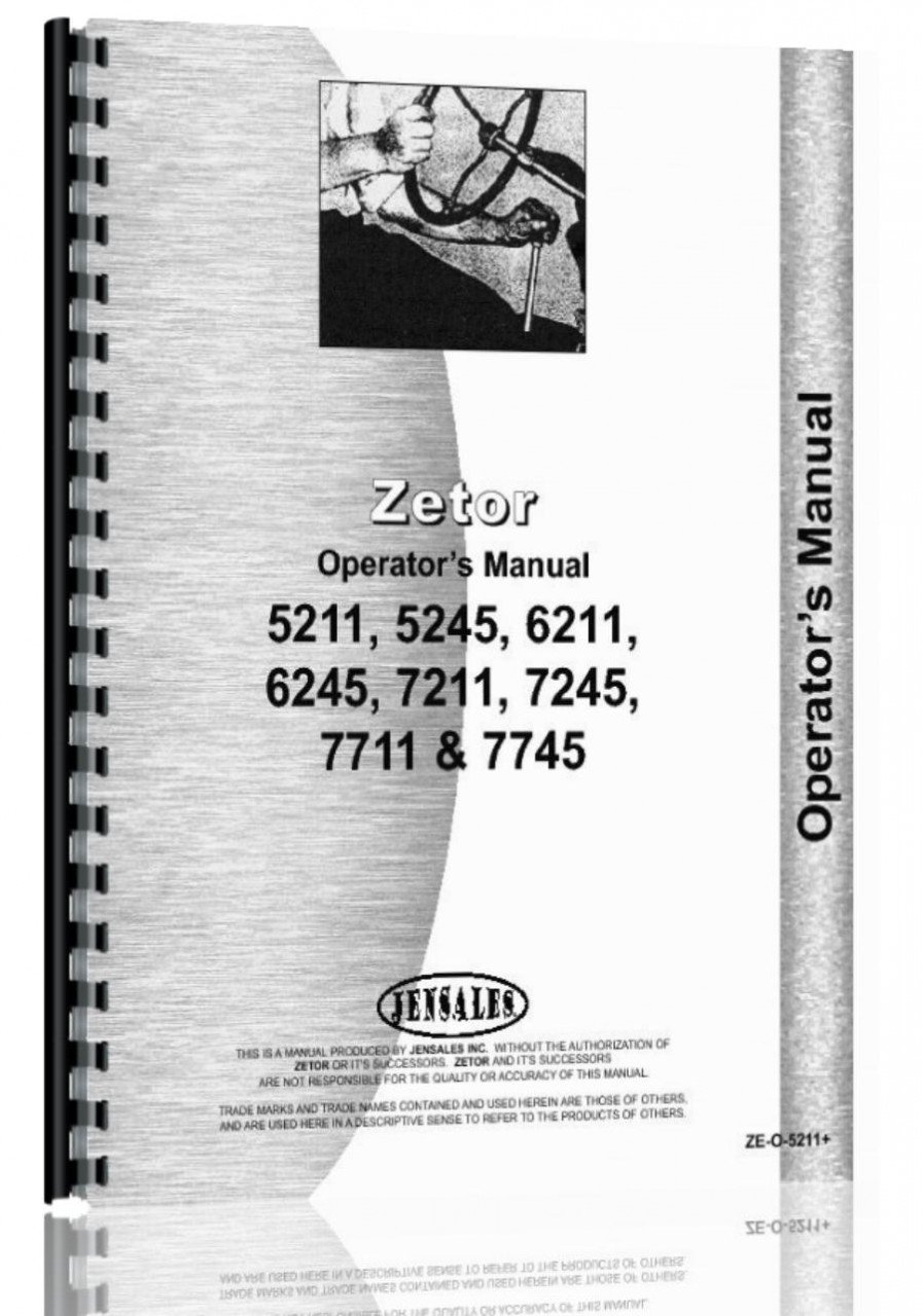 Zetor 5211 Tractor Operators Manual Unknown Binding