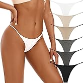 VISSAY Cotton G-String Thongs for Women Underwear Breathable Stretch Low Rise Panties T-back Sexy Ladies Pack
