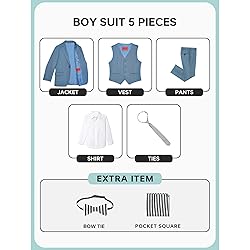 Marvelous World Boys Suits Blue Gray Slim Fit Size