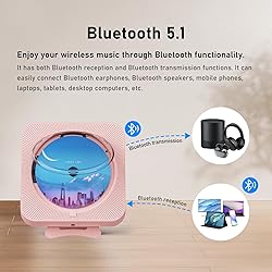 MICOCIOUS Portable CD Player with Bluetooth Desktop