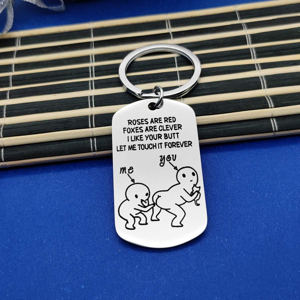 Dabihu Funny Couple Keyring Let Me Touch it Forever Keychain Funny Gift for Friends Couple Friendship Gift Valentine's Day Keyring for Boyfriend Girlfriend Christmas Birthday Present for Husband Wife - Image 3