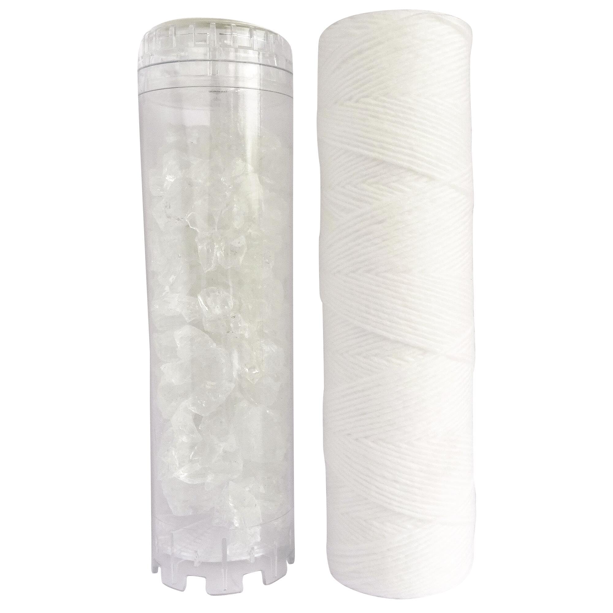 AQUAWATER - 105008 - Standard kit - 1 Wound Filter 20 microns and 1 Anti-limescale to Filter impurities contained in The Water - for Standard Size 10 inch Bowl - Made in France