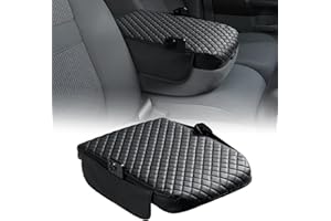 JOYTUTUS Center Console Cover Compatible with 2002-2012 Ram 1500 2500 3500 Jump Seat Console, Leather Arm Rest Armrest Cover 