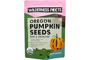 Wilderness Poets Oregon Pumpkin Seeds - Organic, Heirloom, Raw - Shelled, No Salt, Bulk Size (32 Ounce - 2 Pound)