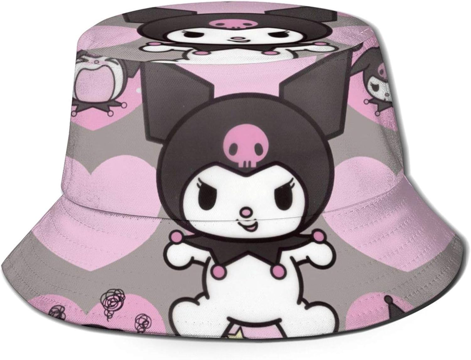 Yuanmeiju My Melody Kuromi Fisherman Hat Unisex Beach Bucket Hat Sun