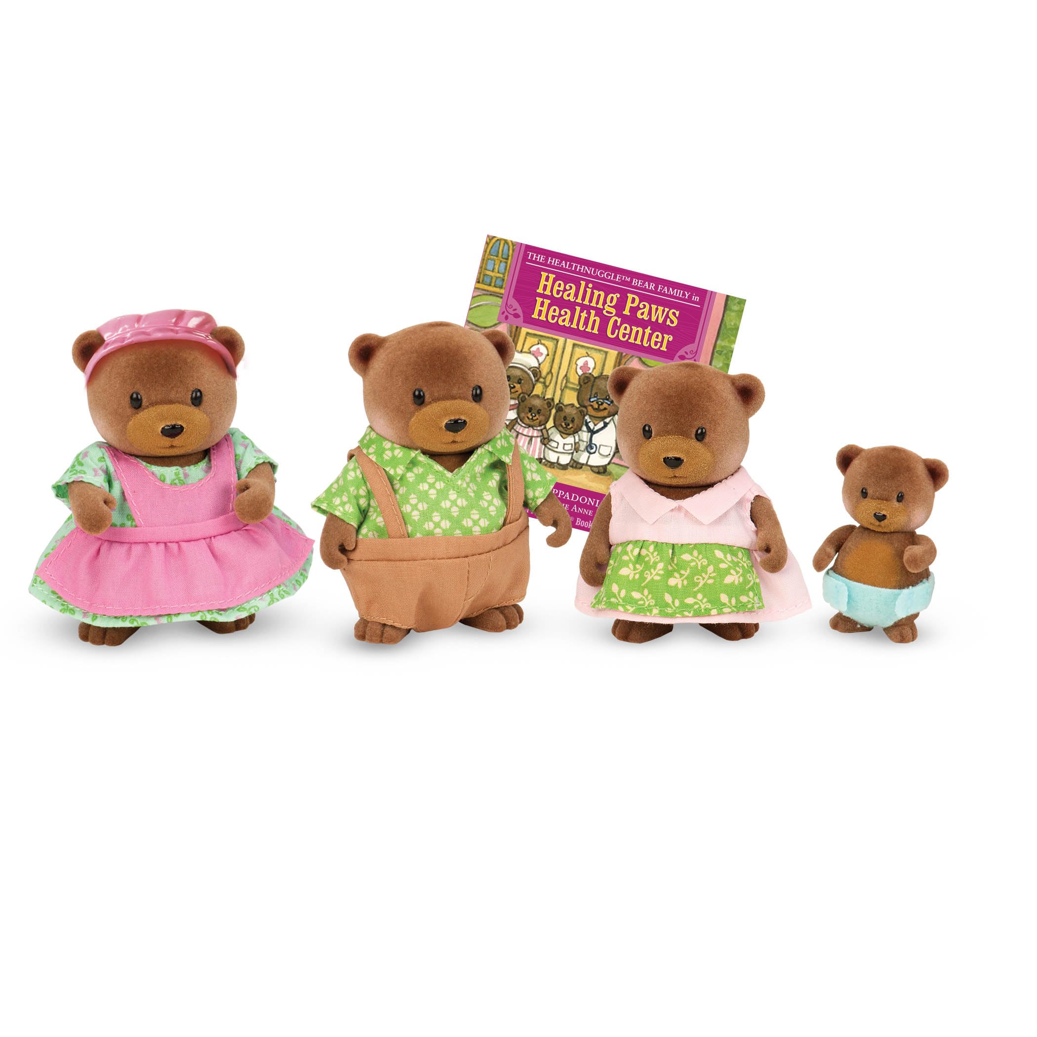 Li'l Woodzeez – Healthnuggle Bear Family Set – 4 Collectible Doll Figures with Storybook – Encourages Imaginative Pretend Play – A Wonderful Gift for Children 3+ Years
