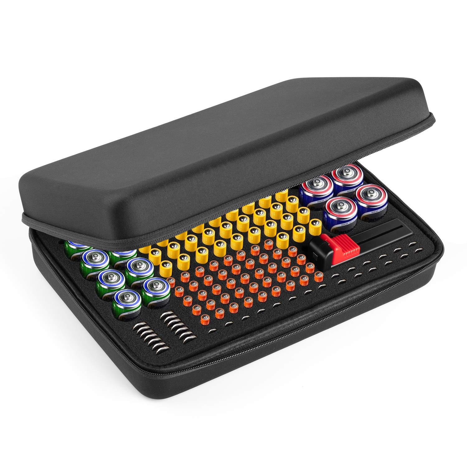 SHAWE Hard Battery Organizer Storage Box Carrying Case Bag Holder Holds