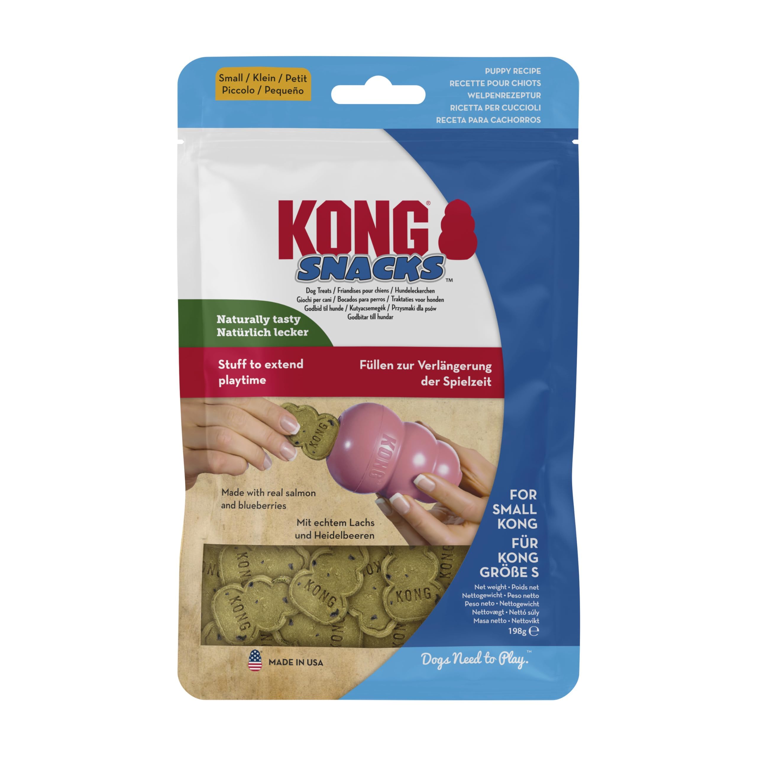 KONG Snacks - All Natural Dog Biscuit Treats - Chicken Liver Flavour, For Small-Medium KONG Toys - Puppy