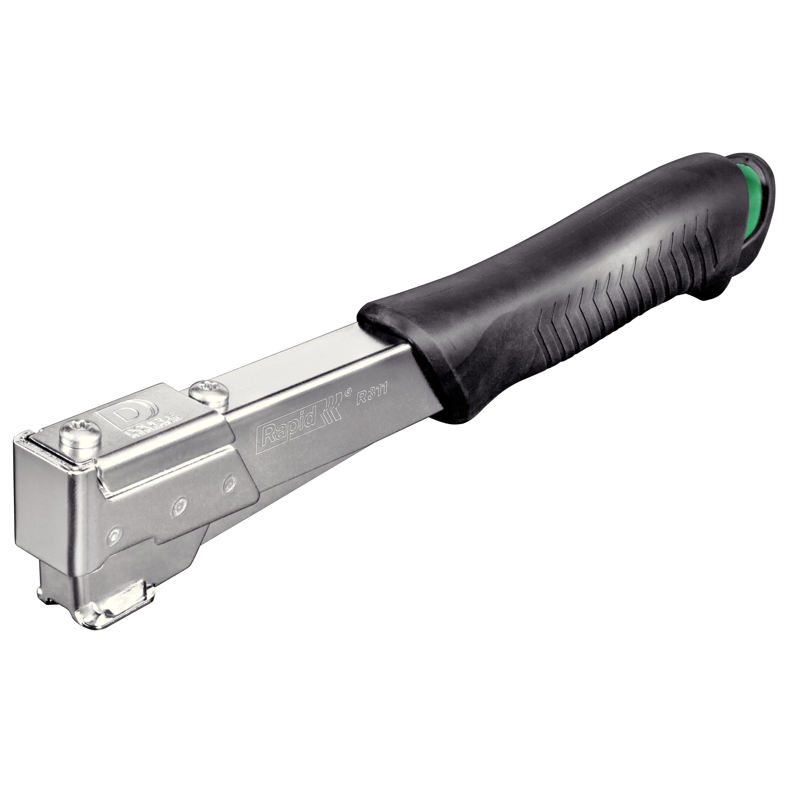 Rapid R311 Hammer Tacker for Roofing/Membranes/Carpeting, Strong All-Steel Construction, Hammer Stapler, Uses Flatwire Staples No. 140, 6-12mm, Boxed (5000004), Silver/Black