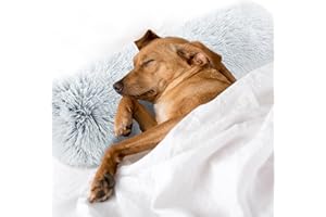 BALAPET Fluffy Dog Pillows for Large Dogs, 25In Plush Pet Pillow for Medium Dogs Cats, Soft Dog Neck Pillow, Machine Washable Pet Calming Toy