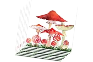 BHNACIER Mushroom Party Paper Napkins for Mushroom Party Supplies Mushroom Birthday Party Disposable Paper Mushroom Paper Napkins Mushroom Themed Luncheon Paper Napkins Mushroom Birthday Party Supplies(40 Pcs)