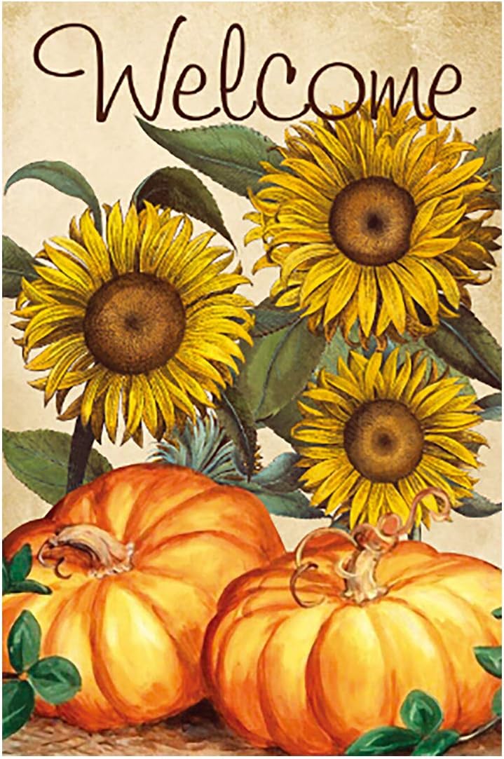 Best Pumpkin Sunflower Garden Flag