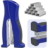 Stand-Up 2-in-1 Full Strip Office Desktop Stapler with 1000 Staples, Blue | Standard 1/4" Staples, Ergonomic Grip, Vertical Handheld &amp; Lay Flat, 20-Sheet, Rotating Anvil, for Home, School &amp; Classroom