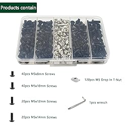 240 pcs M5 T Nut Screws Kit for 2020 2040 2080