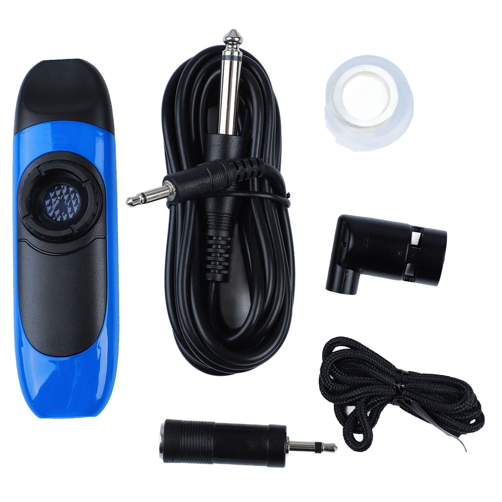 Electric Kazoo, 4.3 Electric Kazoo with Pickup, Adjustable Tone Music Instrument, Professional Kazoo with Flute Diaphragms, 3.5 Adapter & Lanyard, Mini Kazoo for Kids Performance (Blue)