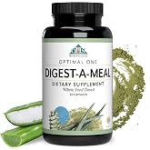 Optimal Health Systems Digest-A-Meal Enzyme and Probiotic, 90 Capsules | Broad-spectrum digestive enzymes, probiotics, aloe vera leaf, gut health, nutrient absorption, occasional bloating support