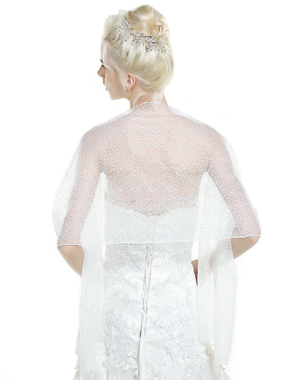 Aukmla Women's Bridal Wedding Lace Wraps and Shawls, Bolero for Women 70 15 Inches Aukmla Women's Bridal Wedding Lace Wraps and Shawls, Bolero for Women 70 15 Inches