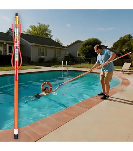 Pool Safety Hook With 12 Ft Rescue Pole, Pool Rescue Hook With Aluminum Telescopic Poles Swimming Pool Safety Equipment - View #7