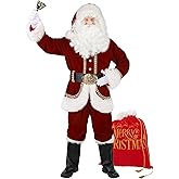 Kofero Santa Claus Costumes for Men Adult Santa Suit Plus Size Outfit Professional Deluxe 11Pcs Christmas Holiday Cosplay